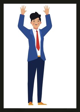 手绘商务人物士办公办公