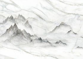 山水画山大理石纹树背景墙