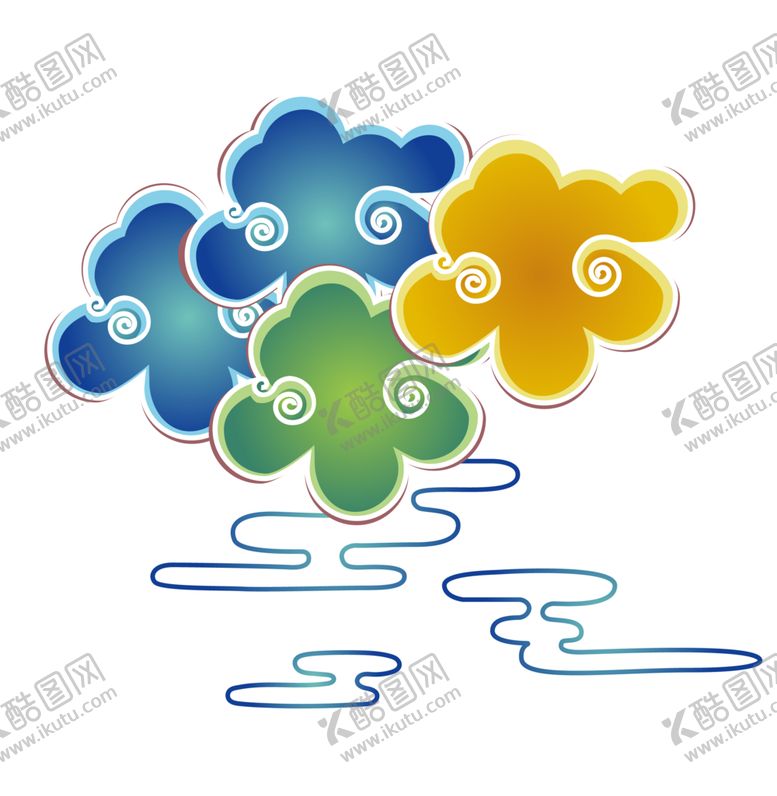 编号：38988606151000533903【酷图网】源文件下载-彩色祥云元素