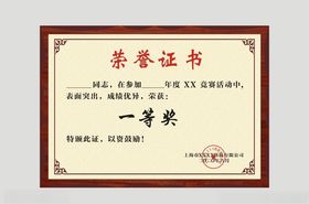 奖牌证书
