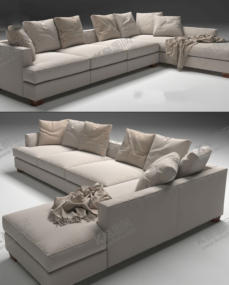 编号：14101209241454209556【酷图网】源文件下载-转角布艺沙发