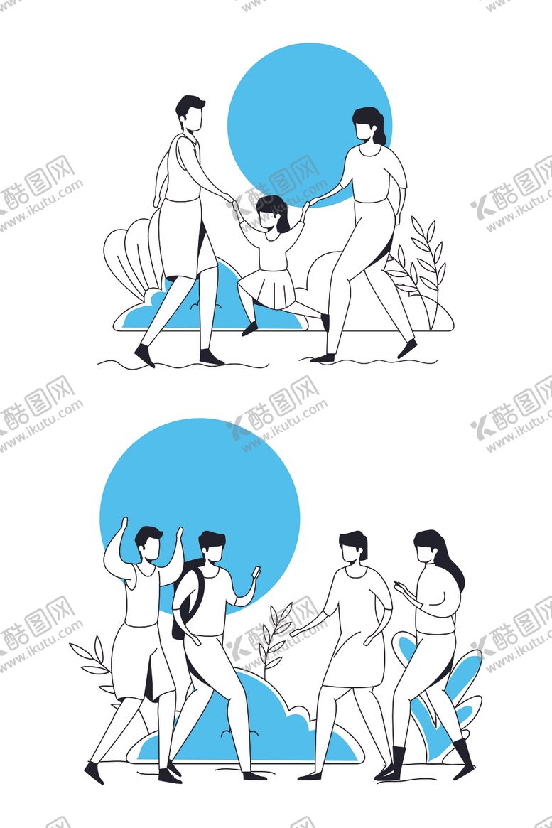 编号：79870607141051237002【酷图网】源文件下载-简笔绘画人物生活