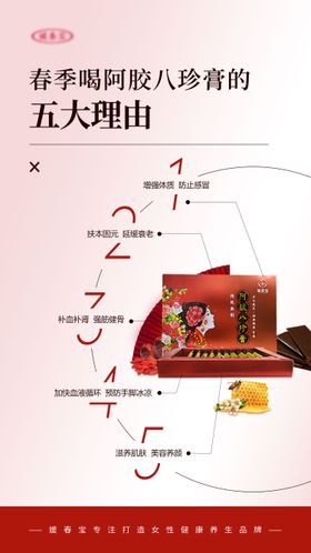 阿胶八珍膏女性产品系列海报