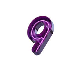高清立体紫色霓虹灯字母数字元素