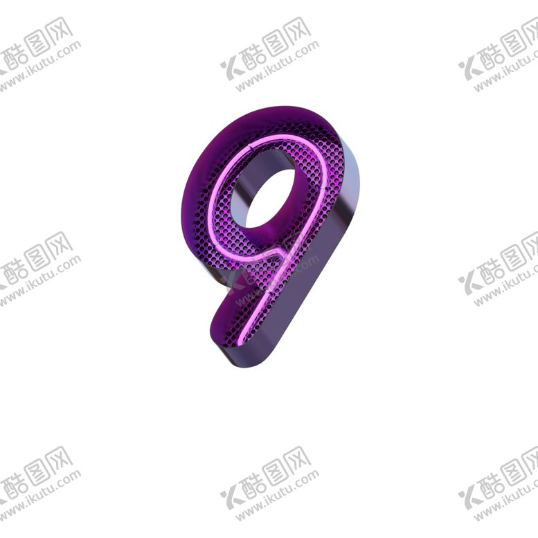 编号：82440805041341581803【酷图网】源文件下载-高清立体紫色霓虹灯字母数字元素