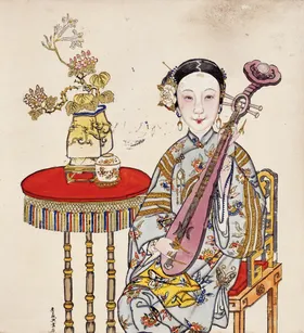 版画年娃娃喜庆中国传统老式