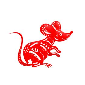 鼠年剪纸风格
