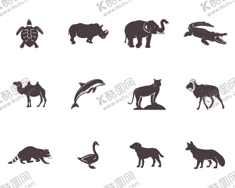 编号：87139410060111273396【酷图网】源文件下载-动物轮廓图片