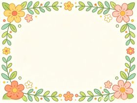小清新花朵树叶矢量插画边框