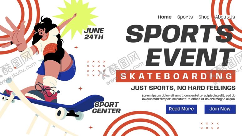 编号：65928202180159012669【酷图网】源文件下载-滑板运动登录页