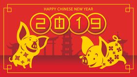 新年海报中国文化创意除夕整套