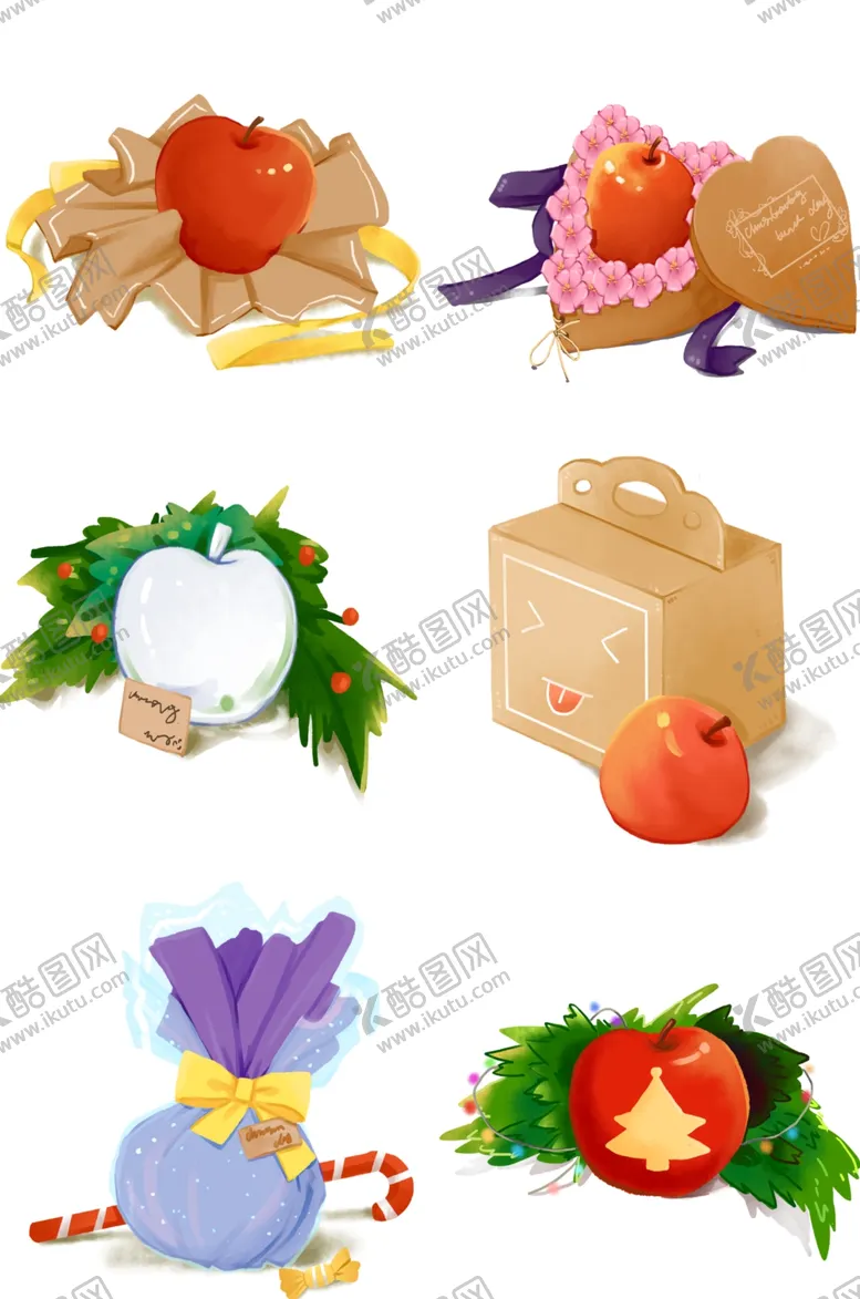 编号：86400510070949031866【酷图网】源文件下载-手绘苹果苹果插画苹果礼物