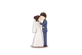卡通结婚人物