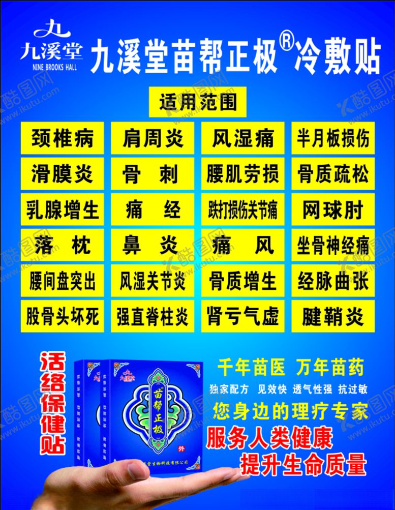 编号：98697505050936237971【酷图网】源文件下载-九溪堂膏药蓝色图片海
