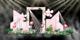 粉色婚礼背景韩式裸简约时尚
