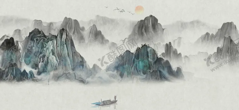 编号：29705306242220077884【酷图网】源文件下载-水墨山水