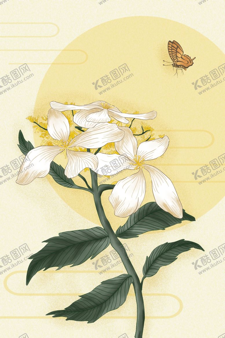 编号：33923209211743058540【酷图网】源文件下载-古典手绘花鸟插花
