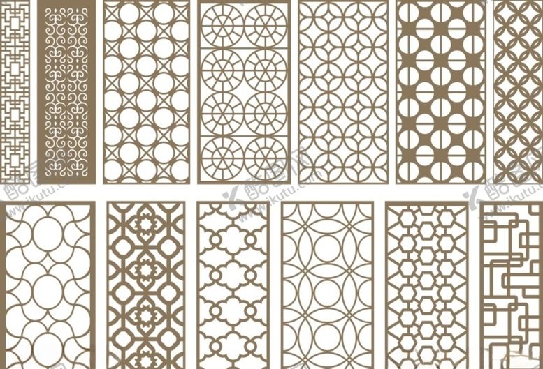 编号：98030110300353248221【酷图网】源文件下载-花格窗花镂空花纹屏风镂