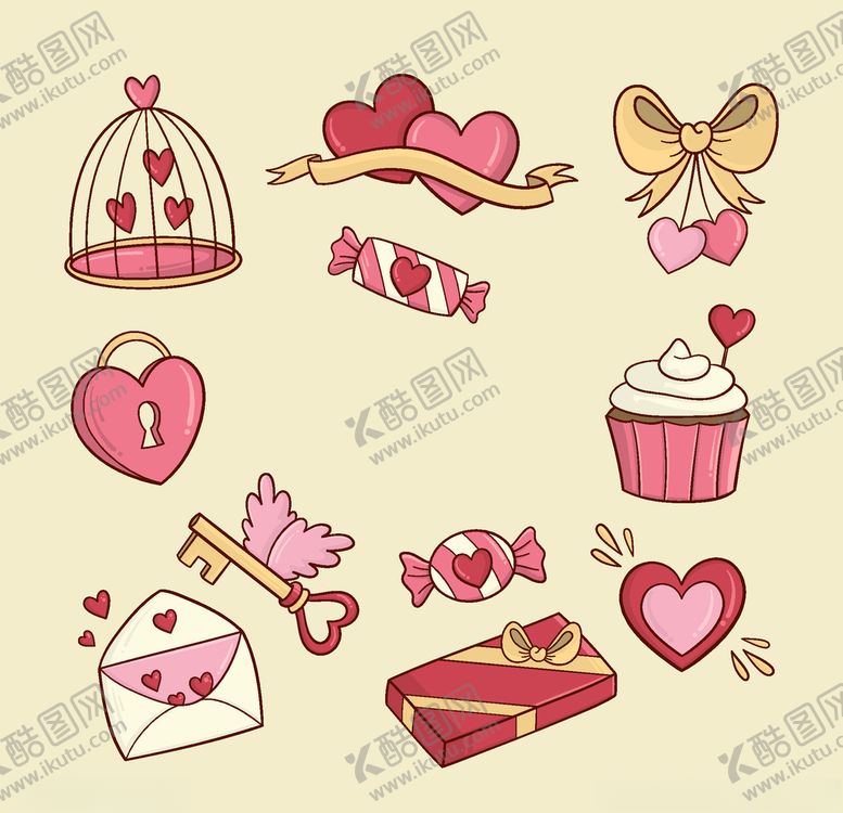 编号：46624110121317026109【酷图网】源文件下载-浪漫情人节元素