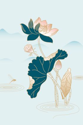 水墨荷花