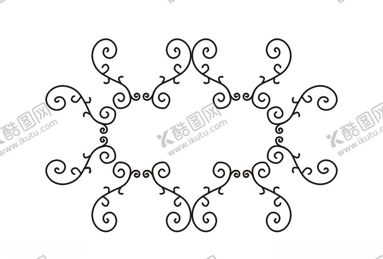 编号：16432909142244113448【酷图网】源文件下载-矢量铁艺装饰花
