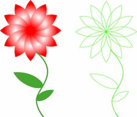 AI插画渐变花蓝灰色