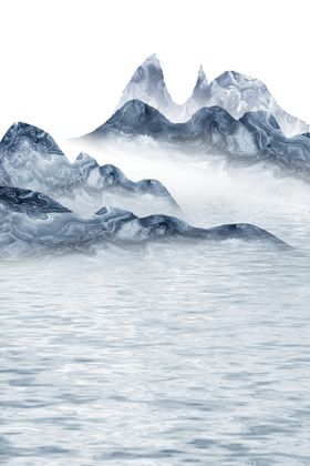 水墨山水玄关意境山装饰画