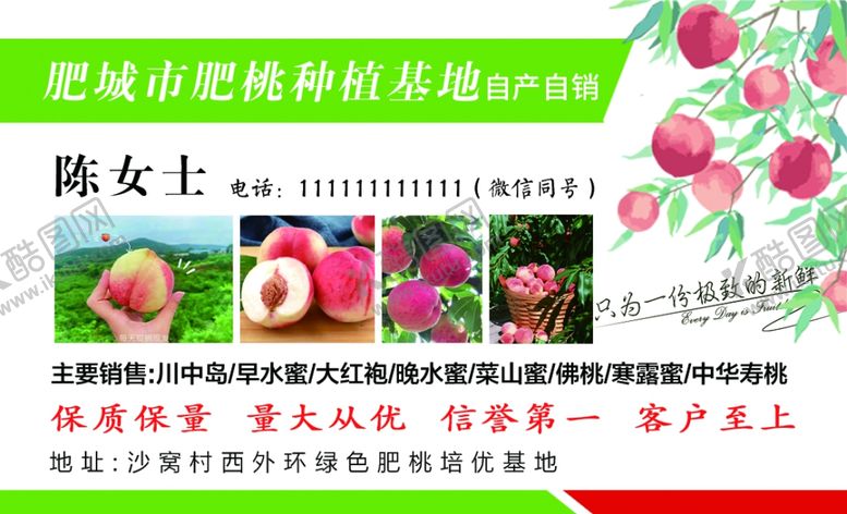 编号：38901611301045186527【酷图网】源文件下载-桃子名片水蜜桃