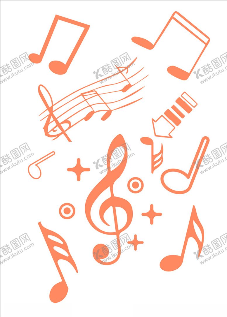 编号：12189309291033473539【酷图网】源文件下载-矢量音乐图标音乐符号五线谱元素