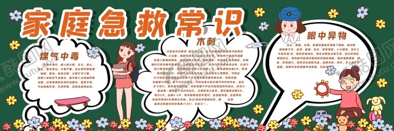 编号：48743509281744099251【酷图网】源文件下载-家庭急救常识黑板报