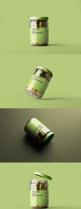 泡菜罐玻璃罐贴图样机