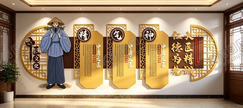 编号：26566105241334159781【酷图网】源文件下载-中医文化墙