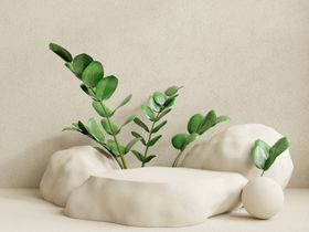 绿色清新电商主图展台产品示背景3D3D立体背景