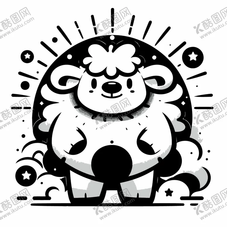编号：80403712130445113712【酷图网】源文件下载-创意十二生肖羊卡通设计
