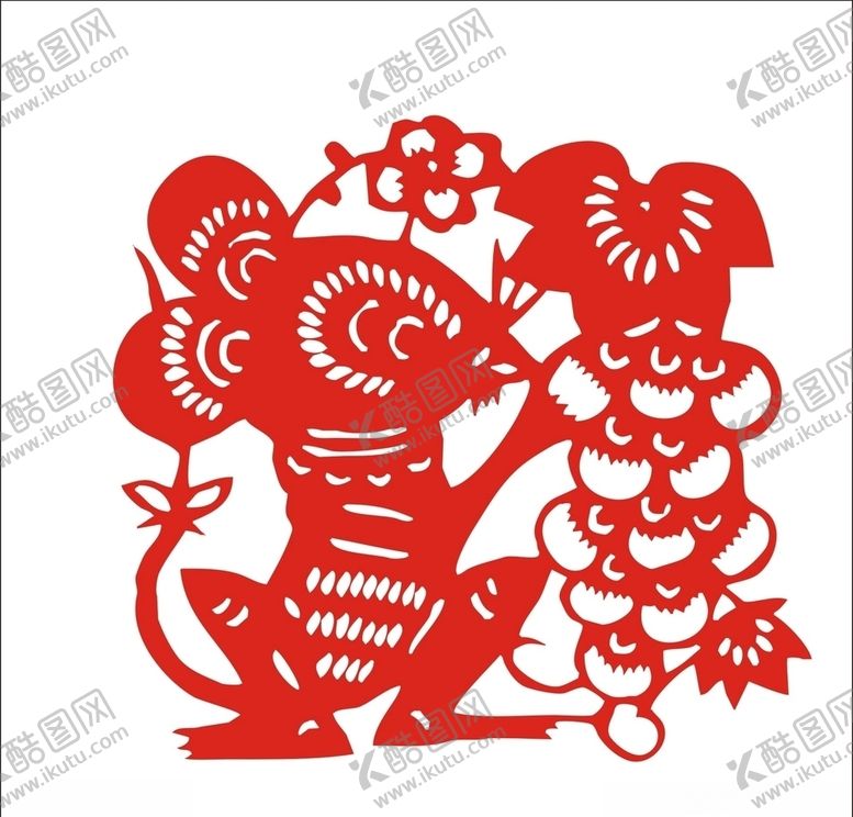 编号：34034311010010163020【酷图网】源文件下载-剪纸老鼠