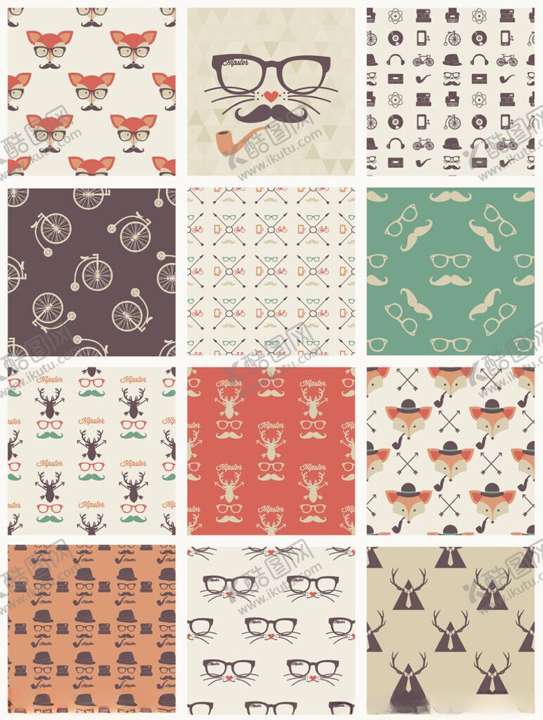 编号：81682204102033387617【酷图网】源文件下载-多样复古图案设计素材