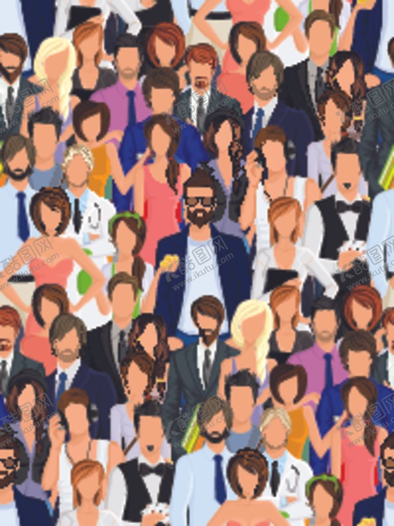 编号：53691611011756366386【酷图网】源文件下载-卡通人群