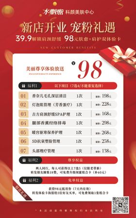 新店开业新客体验卡海报