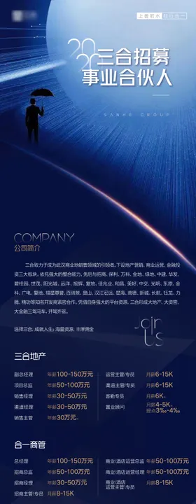 黄蓝色简约企业招聘宣传长图