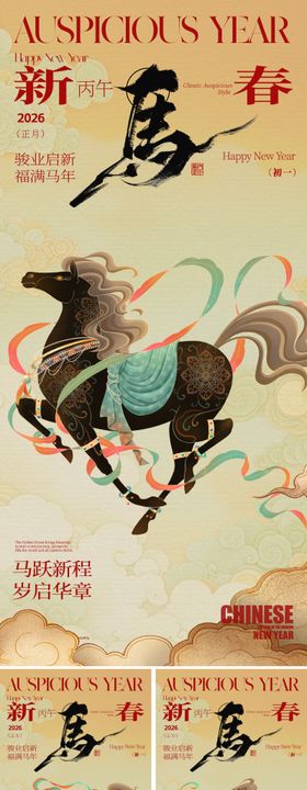2026国潮马年新年海报