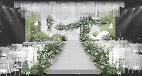 婚礼效果图中式素材照片墙订宴