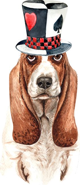 水彩绘画可爱小狗