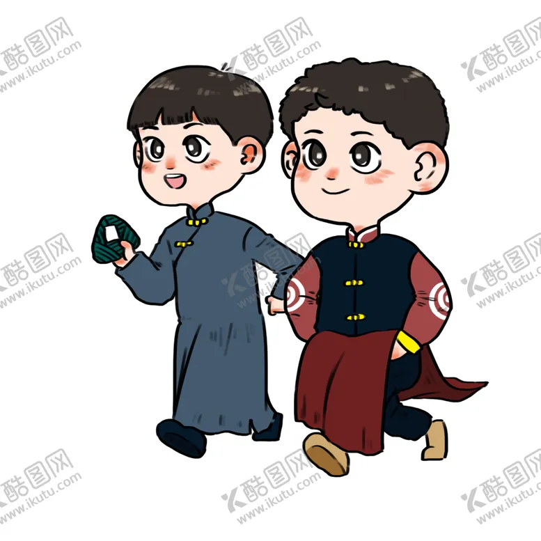 编号：34747502091559262514【酷图网】源文件下载-端午节包粽子吃的可爱小朋友们