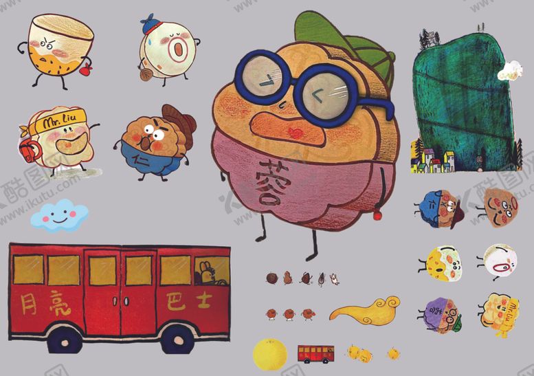 编号：63315610310301407108【酷图网】源文件下载-卡通贴纸集合
