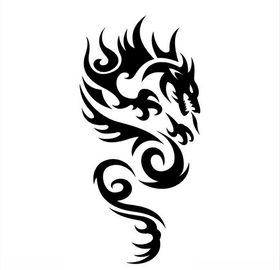 龙纹身图腾图案矢量图