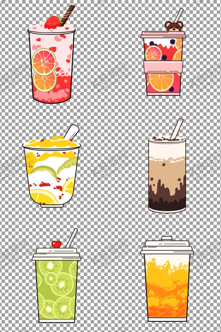编号：67487710301337323988【酷图网】源文件下载-卡通手绘奶茶