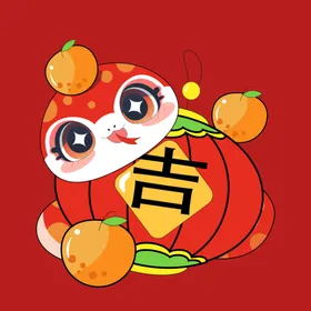 手绘卡通小蛇动画年素材