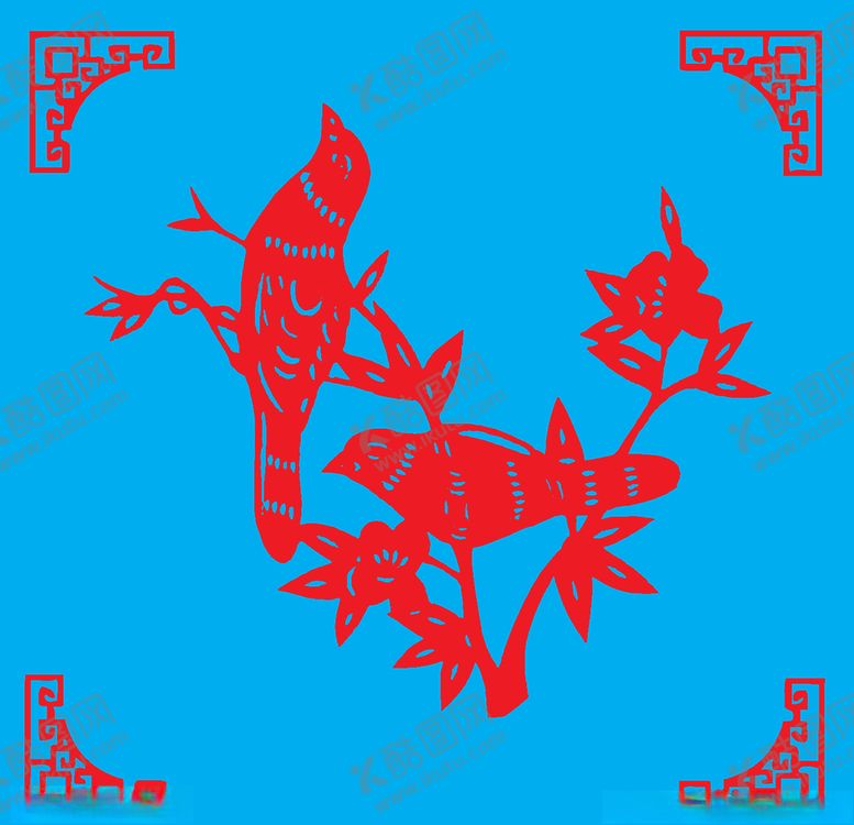 编号：95551410071705568109【酷图网】源文件下载-花鸟剪纸