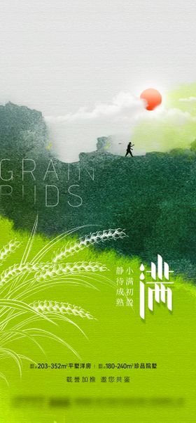 小满唯美麦穗意境海报