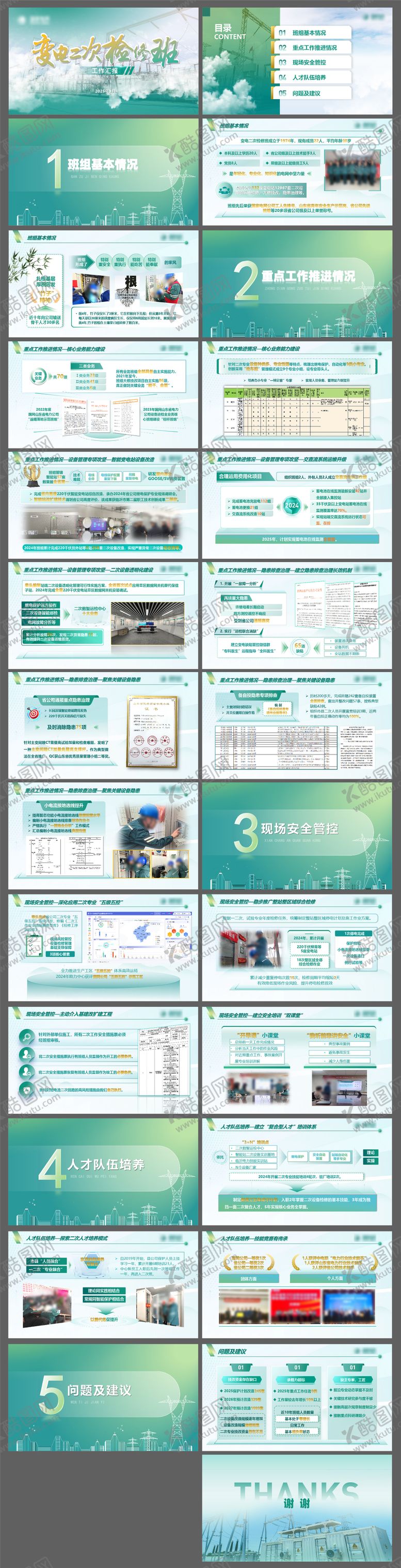编号：93003405180920135580【酷图网】源文件下载-变电检查班PPT